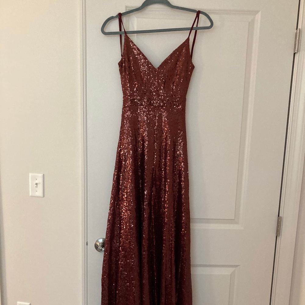 Burgundy sequin gown